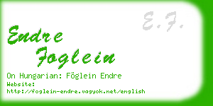 endre foglein business card